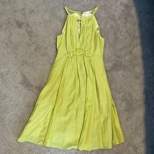 Green Silk Halter Dress